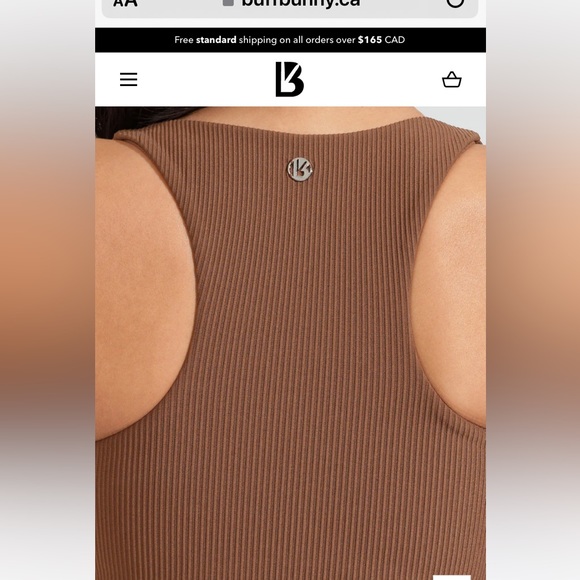 Henley ribbed crop top brown NWOT SZ SMALL - Picture 6 of 8